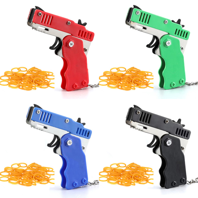 Party Games Gender Reveal - Mini llavero, banda de goma, pistola
