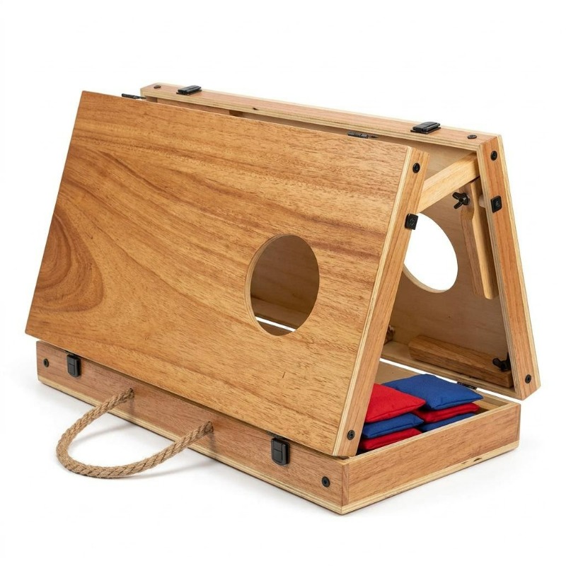 Cornhole Board Set - Juego de Cornhole Plegable de Madera,