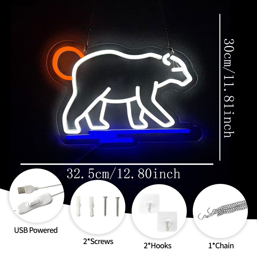 Letrero de neón de oso polar p - Zoo Party Games reseña y precio